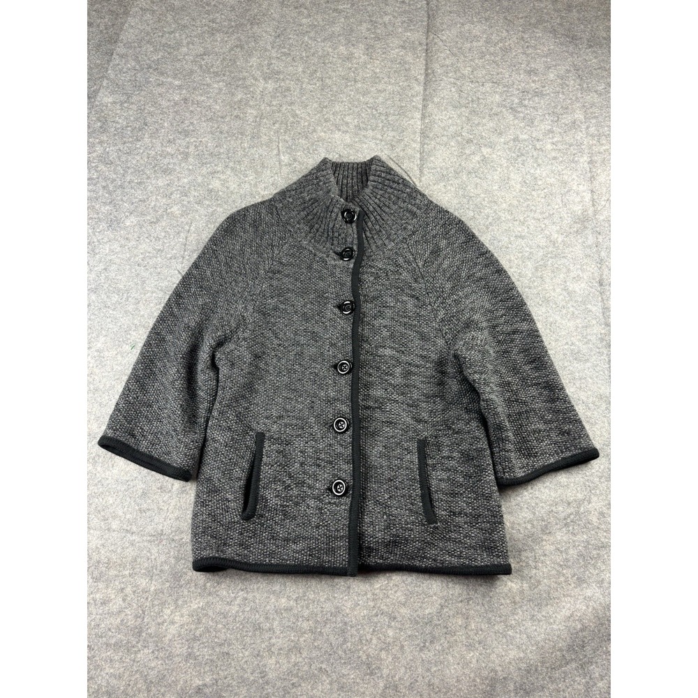 Ann Taylor Women's S Ribbed Sweater Pea Coat Jacket Wool Blend Preppy‎ Trendy